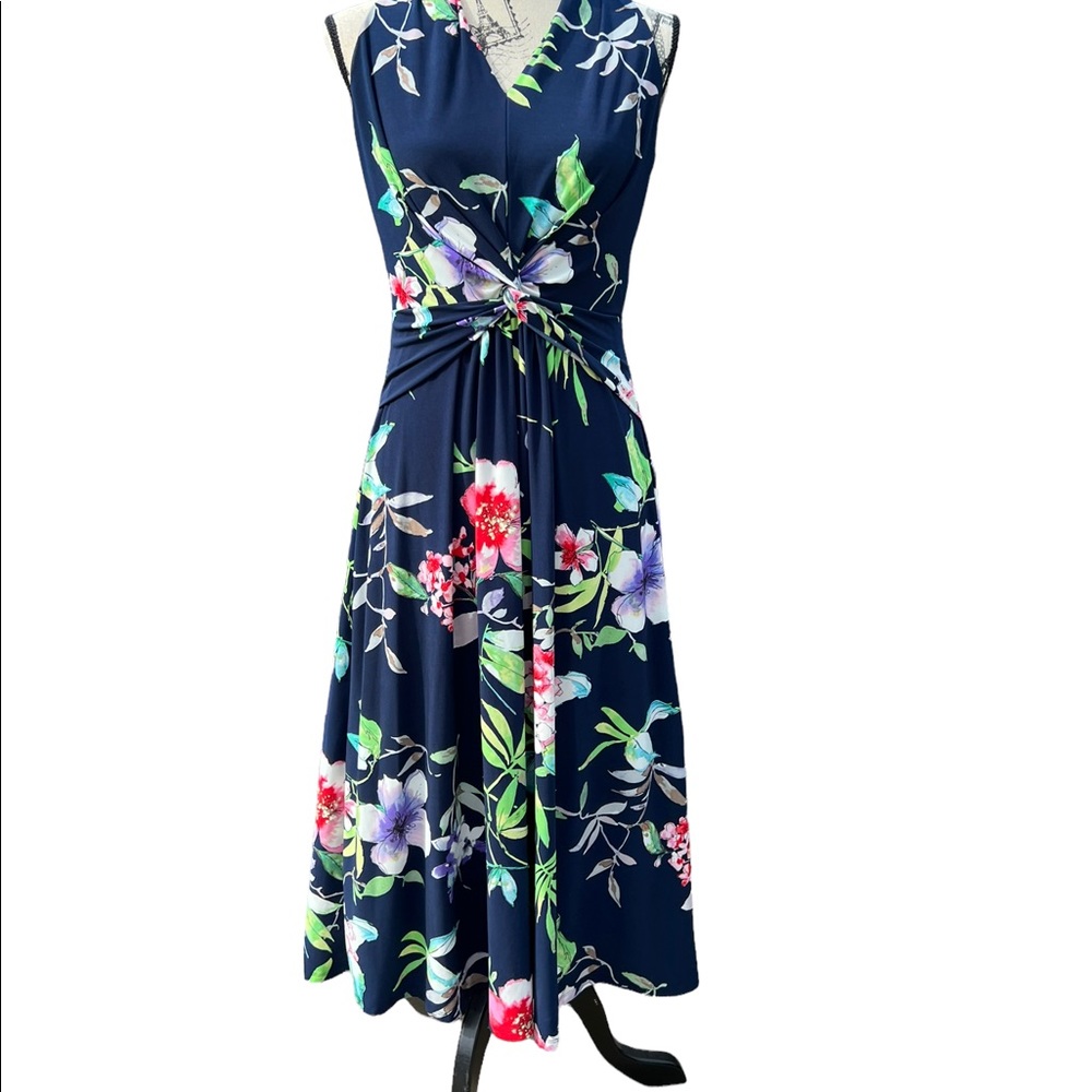 Chaps blue summer midi dress